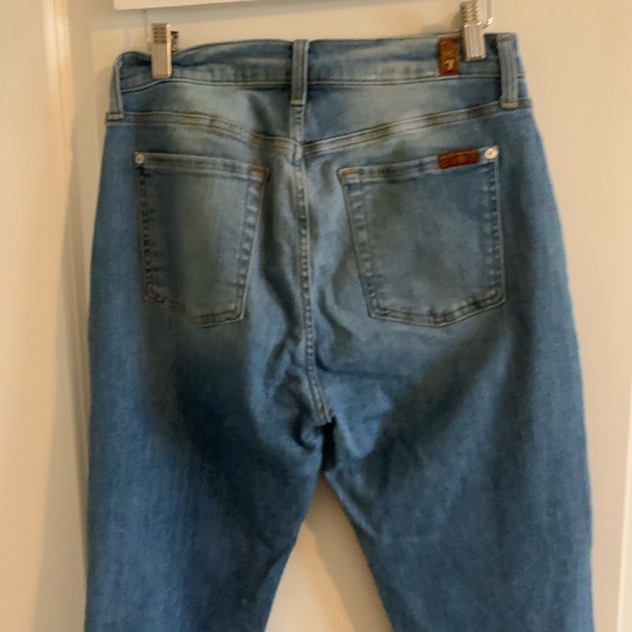 7 For All Mankind Blue Straight Leg Denim - Picture 7 of 13